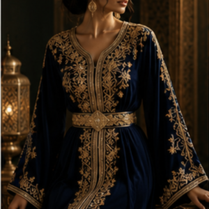 Caftan Bleu Nuit Royal