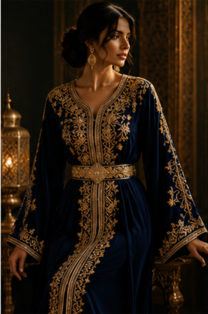 Caftan Bleu Nuit Royal